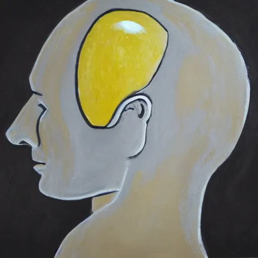 Prompt: human with lemon head