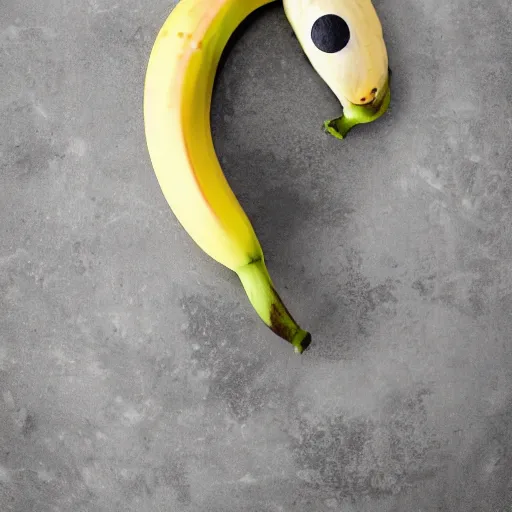 Image similar to Professional photograph of a peeled!!! banana with googly eyes and a duck beak. Peeled banana duck.