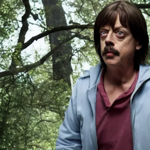 Prompt: Steve Buscemi as Dora, set photography