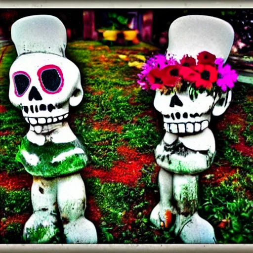 Prompt: day of the dead garden gnomes HDR flickr style award winning