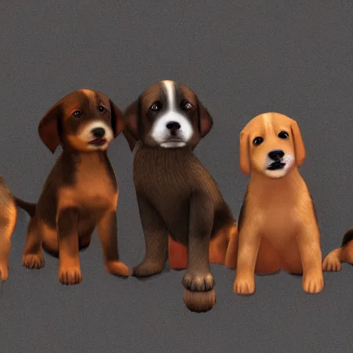 Image similar to a bunch of puppies, cute, photorealistic