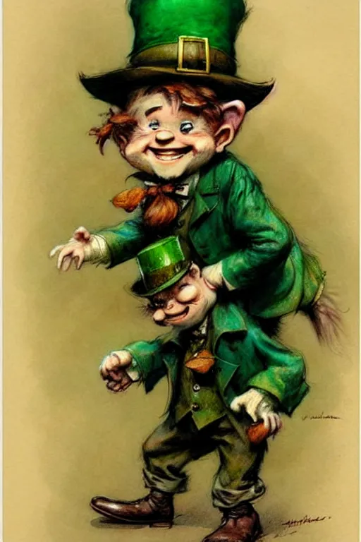 Image similar to ( ( ( ( ( 1 9 5 0 s leprechaun. muted colors. ) ) ) ) ) by jean - baptiste monge!!!!!!!!!!!!!!!!!!!!!!!!!!!!!!