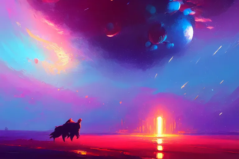 Image similar to eisberg floating in space, by anato finnstark, by alena aenami, by john harris, by ross tran, by wlop, by rhads, by andreas rocha