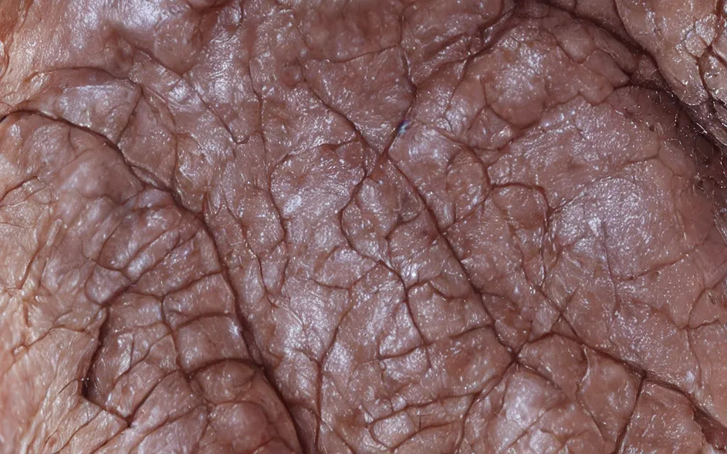 Image similar to close up of human skin showing pores and veins, detailed, photographic