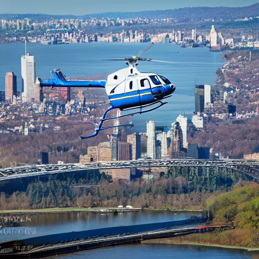 Image similar to photograph airbus helicopter taking off over the hudson river HD 4k