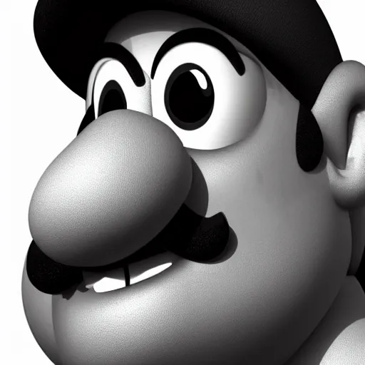 Prompt: luigi from super mario bros., a computer rendering by h. r. giger, trending on zbrush central, neoplasticism, zbrush, reimagined by industrial light and magic, # vfxfriday