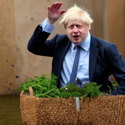 Image similar to Boris Johnson in a bathtub full of beans