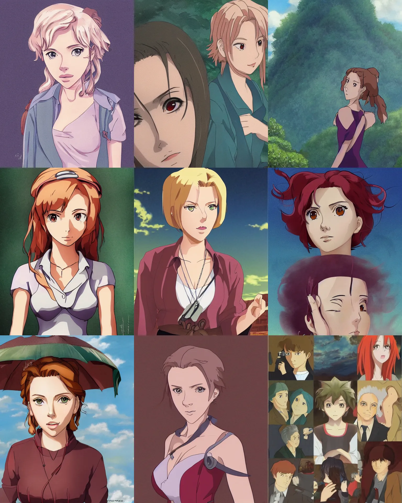 Image similar to Anime portrait of scarlett johansson in style of Ghibli studio