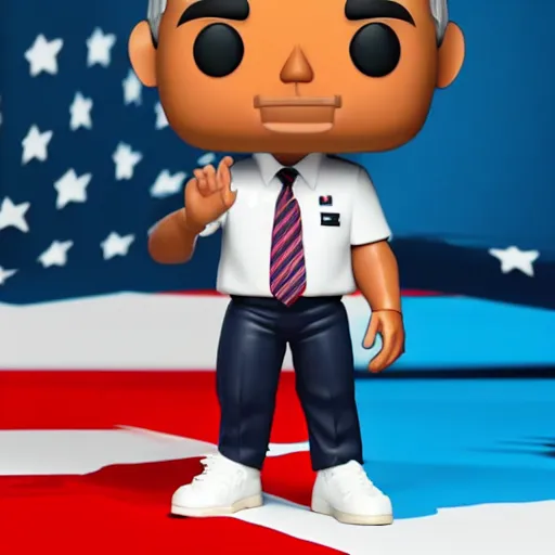 Image similar to full body 3d render of barack obama as a funko pop, studio lighting, white background, blender, trending on artstation, 8k, highly detailed