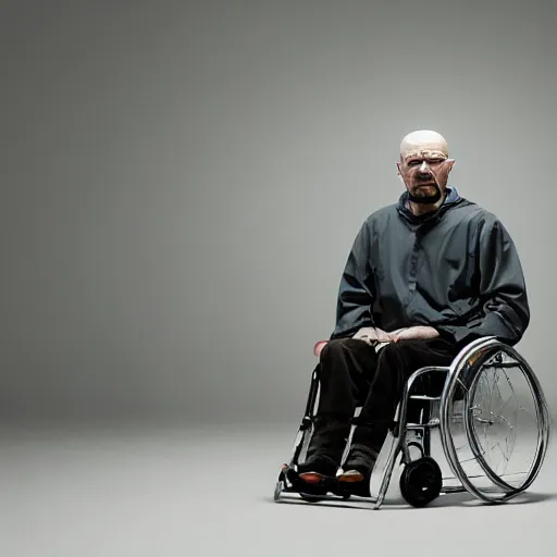 Image similar to Walter White sitting in wheel chair photo