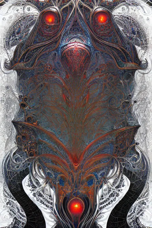 Prompt: a symmetrical fever dream by android jones, ornate border, trending on artstation