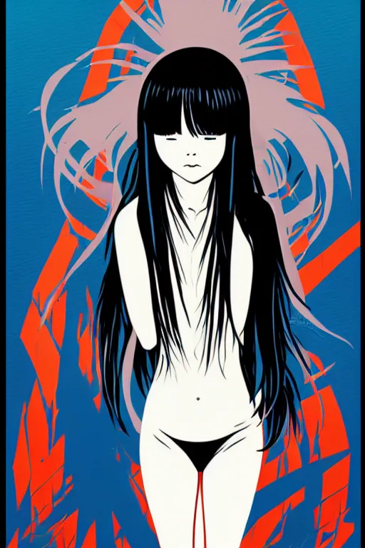 Image similar to sadako out from billboard!!! pop art, pixel, bioshock, gta chinatown, artgerm, richard hamilton, mimmo rottela, julian opie, aya takano