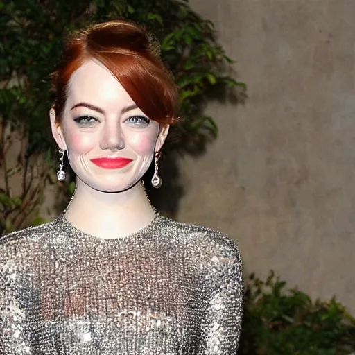 Prompt: emma stone as a stone