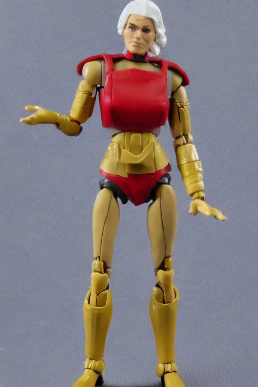 Image similar to 1 9 8 6 kenner female action figure, 5 points of articulation, perfect human female proportions, sci fi, 8 k resolution, high detail, front view, t - pose, space, star, he - man, gi joe, he man, warhammer 4 0 0 0