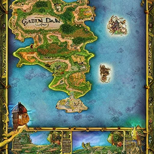 Image similar to fantasy d & d map. garden of eden