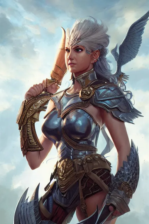 Image similar to amazon valkyrie athena, d & d, fantasy, portrait, highly detailed, headshot, digital painting, trending on artstation, concept art, sharp focus, illustration, art by artgerm and greg rutkowski and magali villeneuve