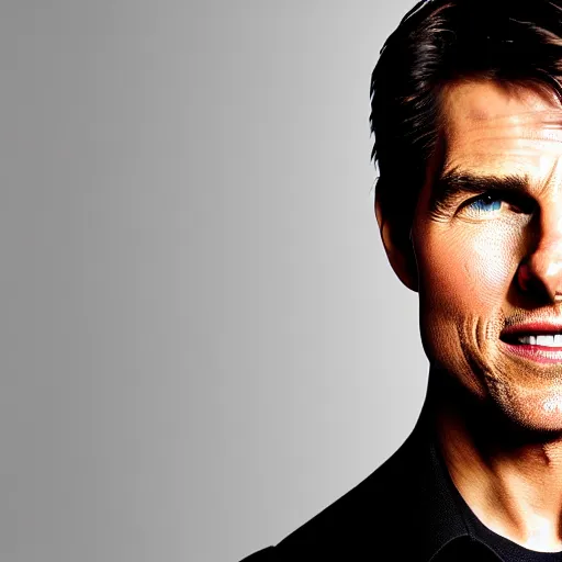 Prompt: A photo of Tom Cruise, Front view, promo shoot, studio lighting