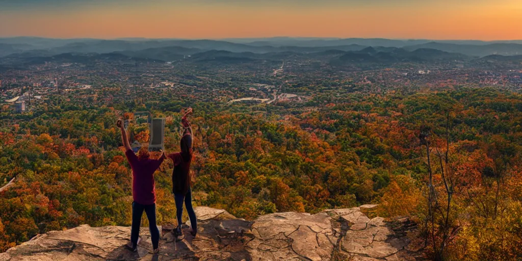 Prompt: let freedom ring from lookout mountain of tennessee. ultrafine highly detailed hyper realistic colorful illustration, unreal engine highly rendered, global illumination, radiant light, intricate and detailed environment