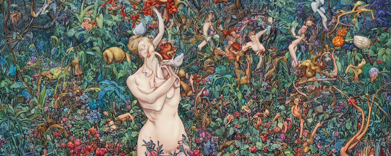 Image similar to garden of eden by James Jean