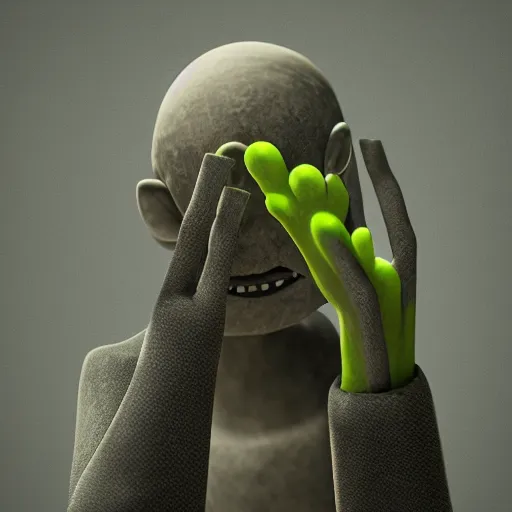 salad fingers. monster with long scary fingers. Stable Diffusion