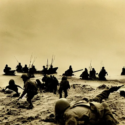 Image similar to the d - day, by robert capa,