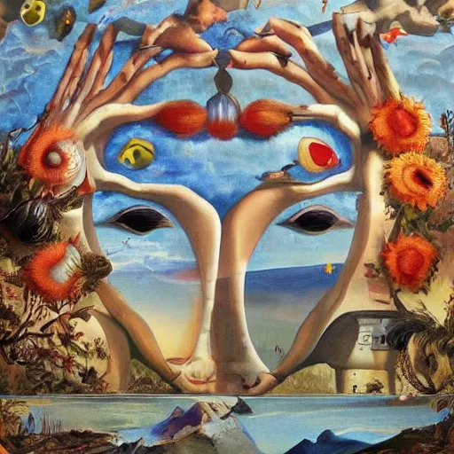 Image similar to If we had more time, We could live forever, Just you and I, We could be together, surrealism, in the style of Salvador Dali, oil on canvas, 8K beautiful detailed mural