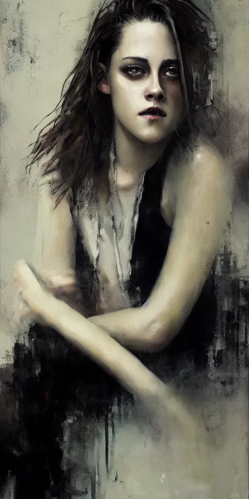 Image similar to A painting of Kristen Stewart, by Jeremy Mann