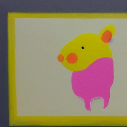Image similar to Yellow rabbit with pink spots