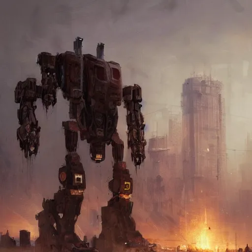 Image similar to a giant robot made from flesh and wood in a city, by greg rutkowski, by bayard wu, trending on artstation, digital art, apocalyptic, last moments of humanity