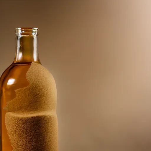 Prompt: closeup studio photograph of a sandstorm in a bottle