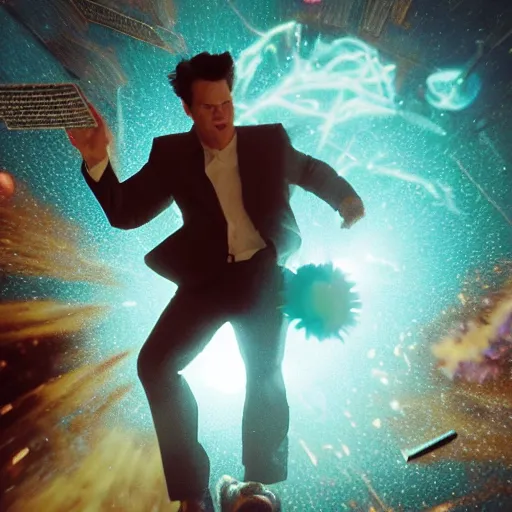 Prompt: hyperrealistic film still of ace ventura pet detective violently exploding in space, stunning 3 d render, inspired by istvan sandorfi & greg rutkowski & unreal engine, perfect symmetry, dim volumetric cinematic lighting, 8 k octane comprehensive render, extremely hyper - detailed, incredibly lifelike attributes, intricate, real flesh texture, masterpiece, artstation, stunning,