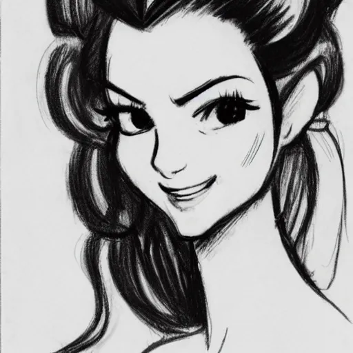 Image similar to milt kahl sketch of victoria justice with tendrils hair style as princess padme from star wars episode 3