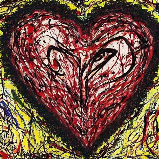 Image similar to anatomically correct heart!!!! by jackson pollock