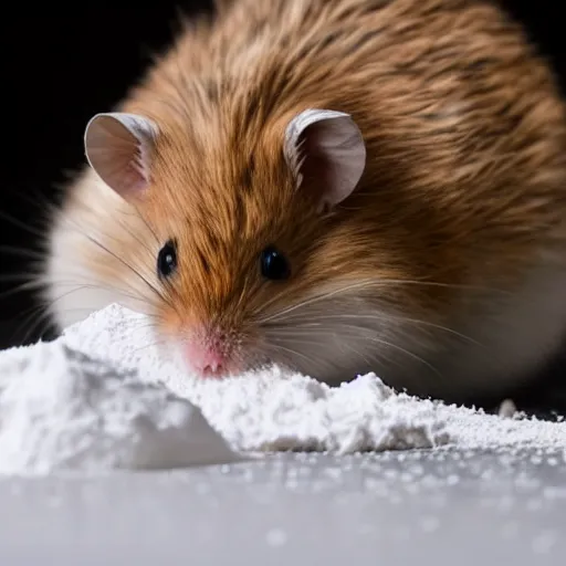 Image similar to hamster snorting white powder