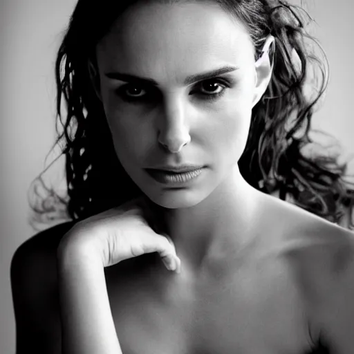 Image similar to Portrait photography of Nathalie Portman, award winning photography by Leonardo Espina