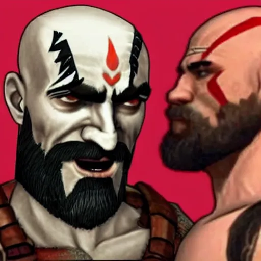 Prompt: Kratos having a conversation with Jair Bolsonaro