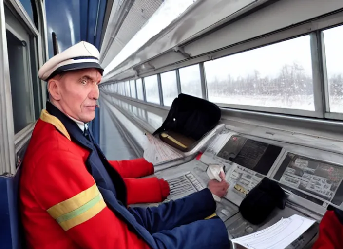 Image similar to train driver of the Russian Railways