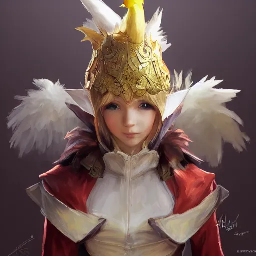 Image similar to final fantasy xiv elf wearing a tuxedo wearing a racing chocobo mask, D&D, fantasy, intricate, elegant, highly detailed, digital painting, artstation, concept art, smooth, sharp focus, illustration, art by artgerm and greg rutkowski and alphonse mucha