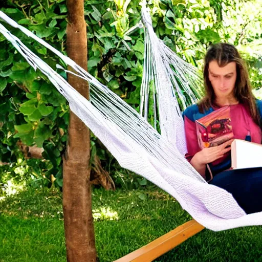 Image similar to my italian wise friend on a hammock, reading the book about love