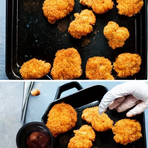 Image similar to a witch cooking chicken nuggets, National Geographic photo, coherent like Dall-E 2