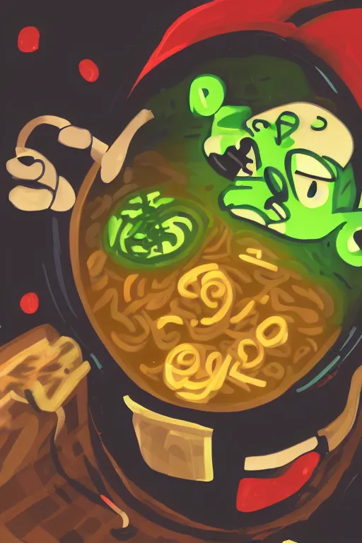 Image similar to 📷 jacksepticeye is soup, made of food, head portrait, dynamic lighting, 4 k