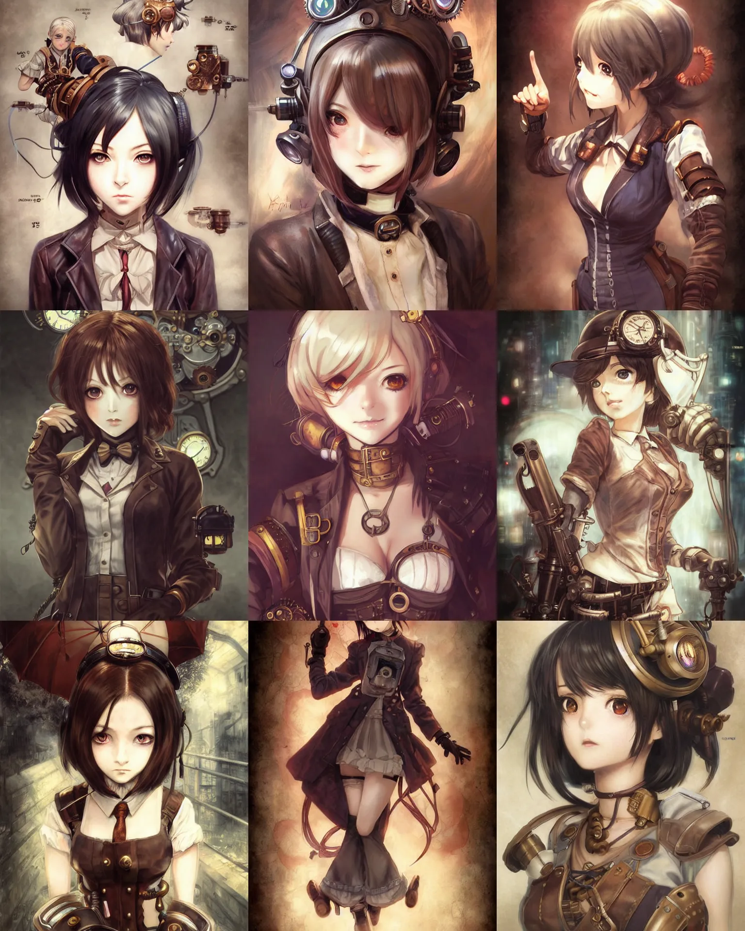 Image similar to portrait anime girl steampunk cute - fine - face, pretty face, realistic shaded perfect face, fine details. anime. bioshock steampunk realistic shaded lighting by katsuhiro otomo ghost - in - the - shell, magali villeneuve, artgerm, rutkowski jeremy lipkin and giuseppe dangelico pino and michael garmash and rob rey