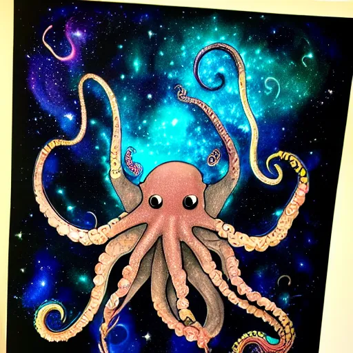 Image similar to astral octopus with galaxies inside the arms