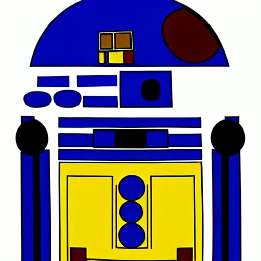 Image similar to r 2 d 2 by mondrian, highyl detailed, 4 k