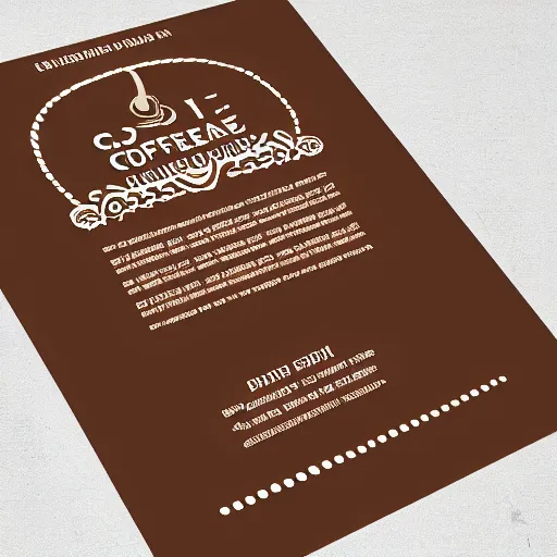 Image similar to square shaped flyer design for a coffee bean roasting company, layout design, dark brown and beige colour palette, template layout