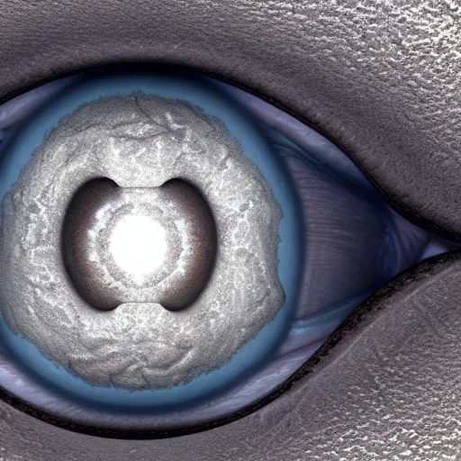 Image similar to two medical diagram eyeballs staring at each other. Octane render. ILM vfx.