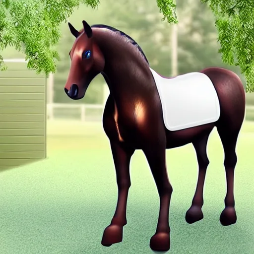 Prompt: a photorealistc horse character is wearing a suit, he is demonstrating the smartphone