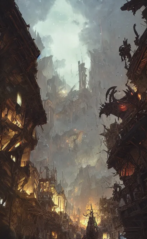 Prompt: a beautiful artwork illustration, a giant monster stepping on a medieval village, destruction, by Greg Rutkowski and Jesper Ejsing and Raymond Swanland, featured on artstation, wide angle, vertical orientation