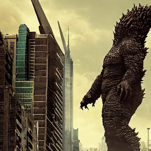 Prompt: dark tower, godzilla, overgrown, last day alive