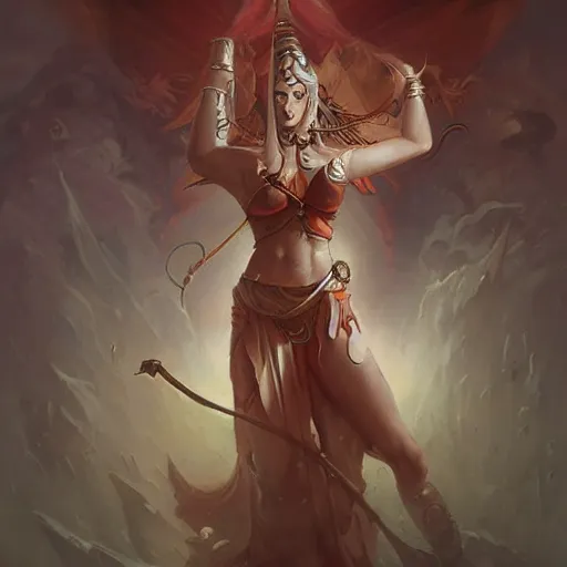 Prompt: Apsaras warrior ,by Peter Mohrbacher